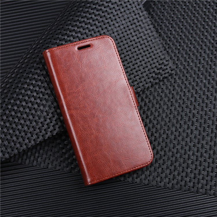 Crazy Horse Magnetic Leather Stand Cover for Huawei P20 - Brown
