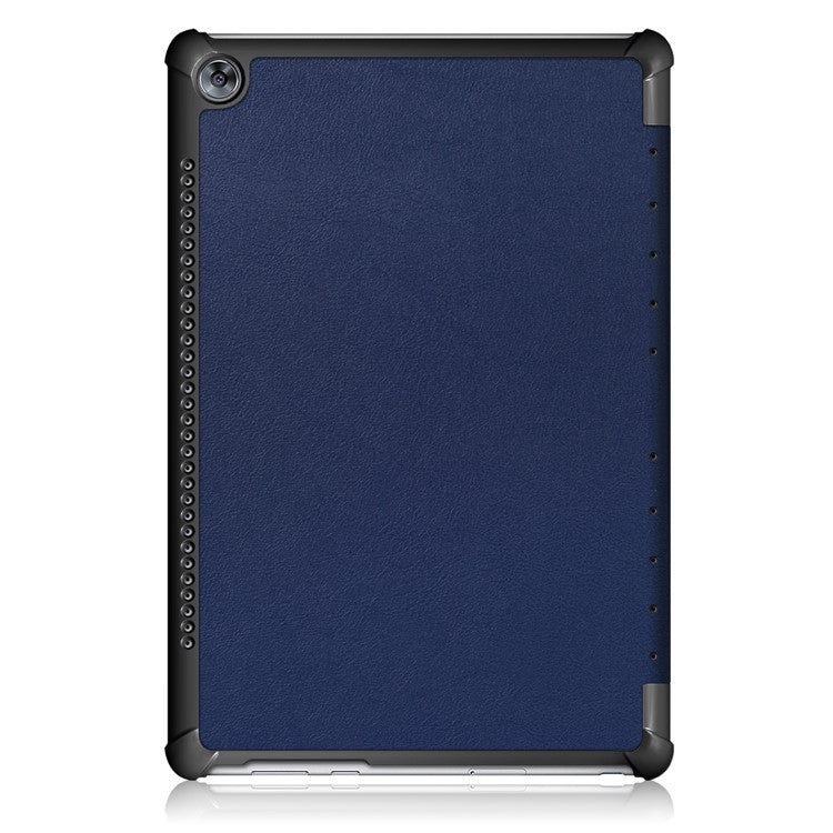 Tri-fold Stand PU Leather Protector Shell for Huawei MediaPad M5 10 / M5 10 (Pro) - Dark Blue