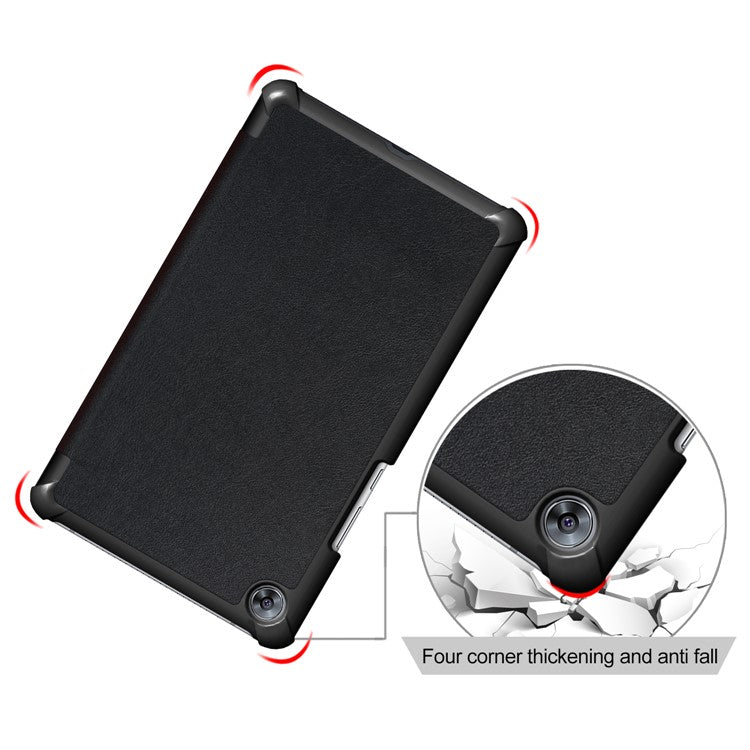 Tri-fold Stand Leather Tablet Smart Case for Huawei MediaPad M5 8 - Black