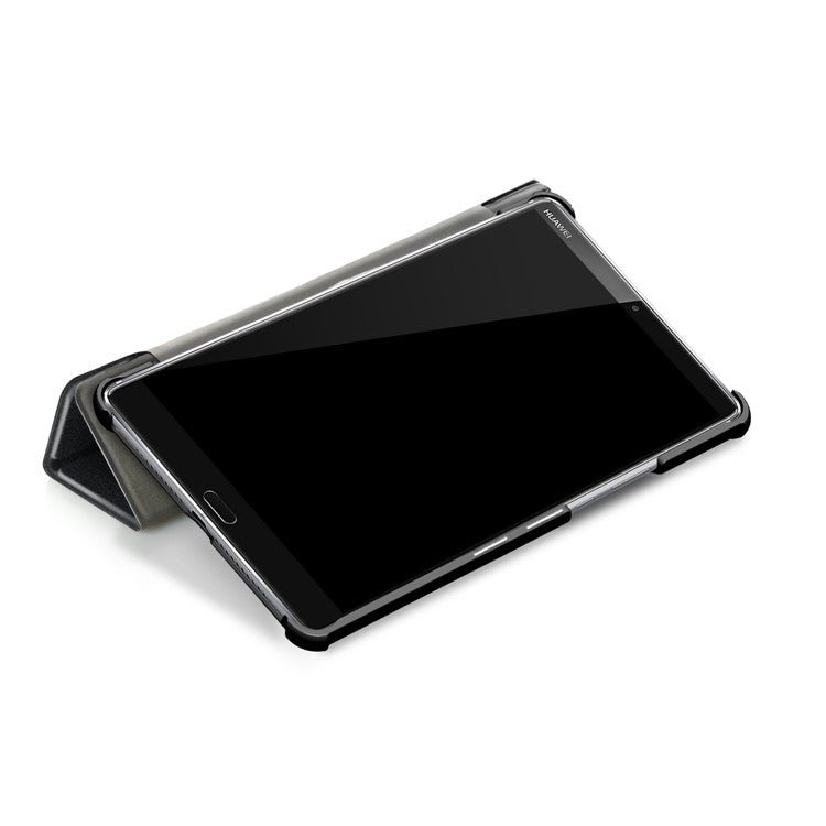 Tri-fold Stand Leather Tablet Smart Case for Huawei MediaPad M5 8 - Black