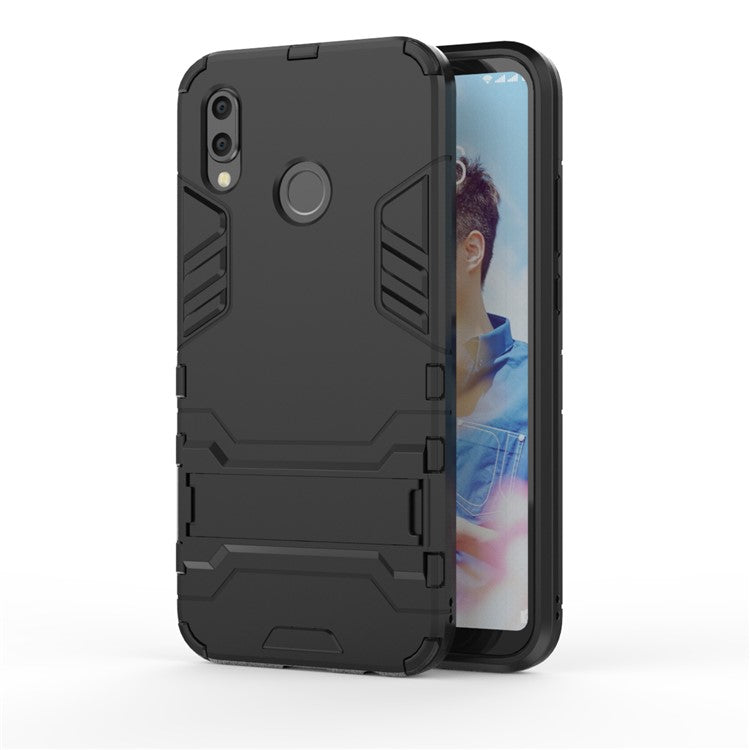 Cool Guard PC TPU Combo Mobile Casing with Kickstand for Huawei P20 Lite / Nova 3e (China) - Black