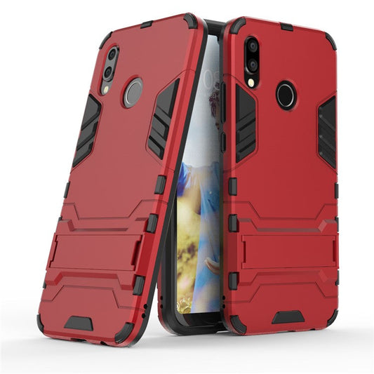 Cool Guard PC TPU Combo Cell Phone Casing with Kickstand for Huawei P20 Lite / Nova 3e (China) - Red