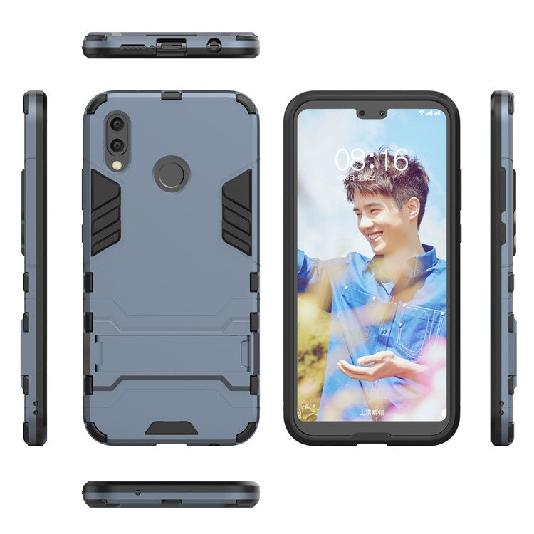 Cool Guard PC TPU Combo Phone Cover with Kickstand for Huawei P20 Lite / Nova 3e (China) - Dark Blue