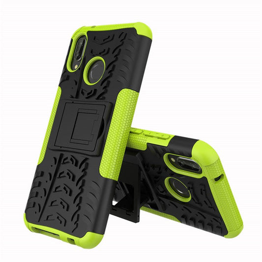 Anti-slip PC + TPU Hybrid Kickstand Phone Shell for Huawei P20 Lite / Nova 3e - Green