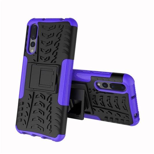 For Huawei P20 Pro Anti-slip PC + TPU Hybrid Phone Accessory Case with Kickstand - Purple