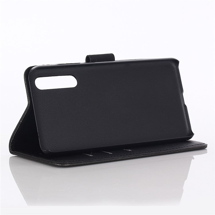 Crazy Horse Texture Retro Style Leather Wallet Stand Case for Huawei P20 Pro - Black