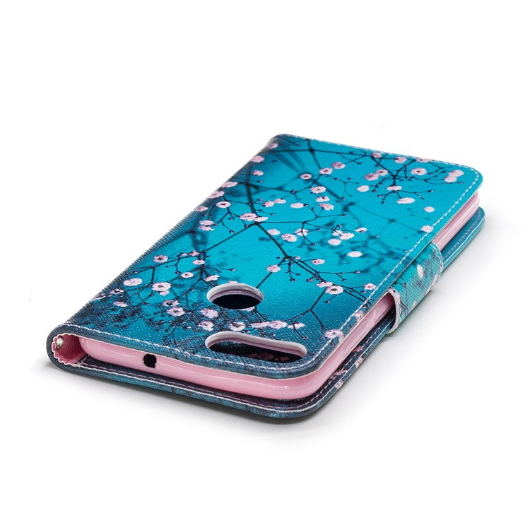 Pattern Printing PU Leather Wallet Stand Cover Case for Huawei P Smart/Enjoy 7S - Wintersweet
