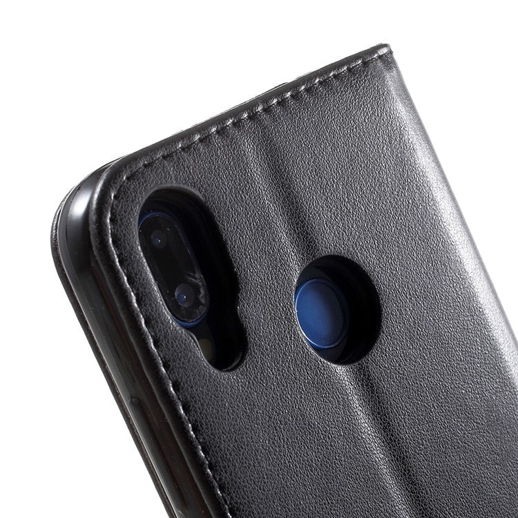 Imprint Flower Butterfly Pattern Wallet Leather Casing for Huawei P20 Lite/Nova 3e - Black