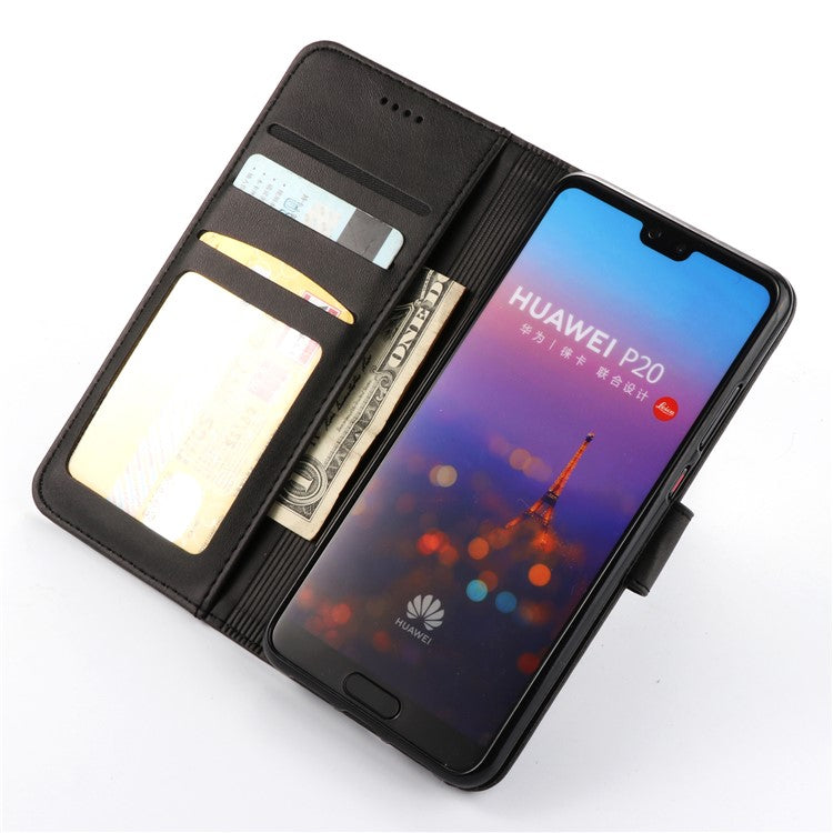 LC.IMEEKE Wallet Stand Leather Protective Case for Huawei P20 - Black