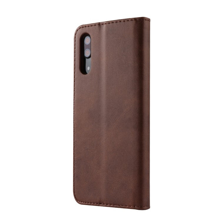 LC.IMEEKE Leather Wallet Protective Cover with Stand for Huawei P20 - Coffee