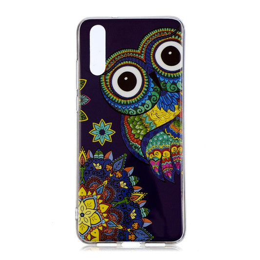 Luminous IMD Patterned Soft TPU Phone Shell for Huawei P20 - Colorized Owl