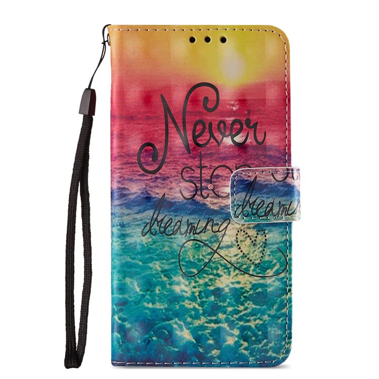 For Huawei P20 Lite / Nova 3e (China) Pattern Printing Leather Stand Magnetic Cellphone Case - Never Stop Learning