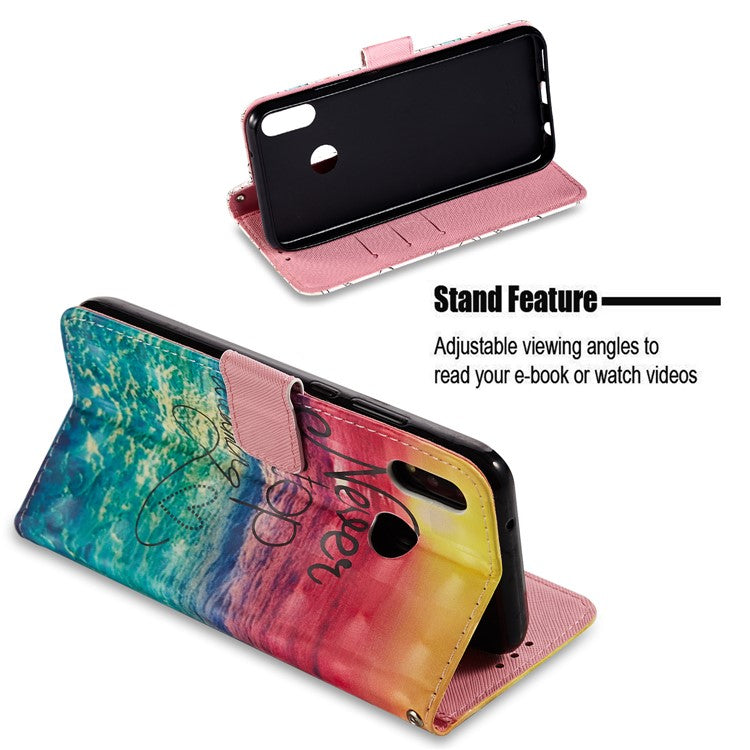 For Huawei P20 Lite / Nova 3e (China) Pattern Printing Leather Stand Magnetic Cellphone Case - Never Stop Learning