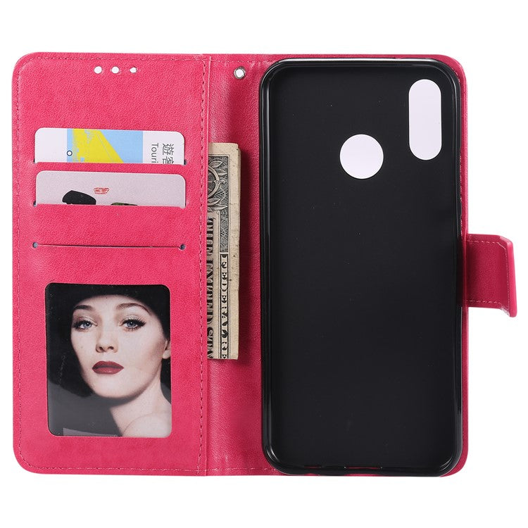 Imprinted Mandala Pattern PU Leather Wallet Stand Cover Case for Huawei P20 Lite / Nova 3e - Rose