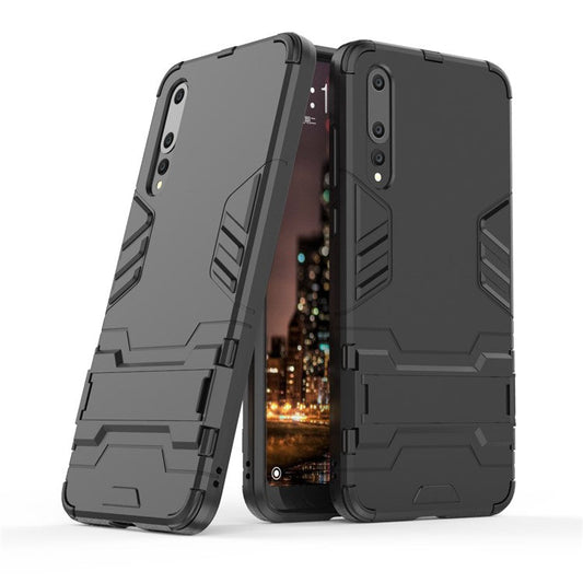 Cool Guard PC TPU Combo Mobile Casing with Kickstand for Huawei P20 Pro - Black