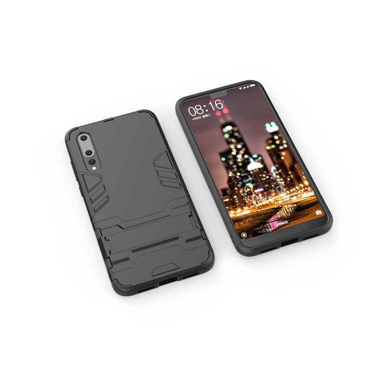 Cool Guard PC TPU Combo Mobile Casing with Kickstand for Huawei P20 Pro - Black