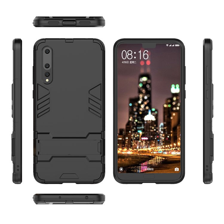 Cool Guard PC TPU Combo Mobile Casing with Kickstand for Huawei P20 Pro - Black