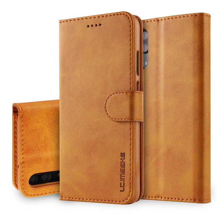 LC.IMEEKE Wallet Leather Cover with Stand for Huawei P20 Pro Dual Sided Magnetic Clasp Cover Case - Brown