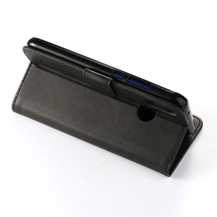 LC.IMEEKE Leather Mobile Phone Case for Huawei P20 Lite/Nova 3e with Reversible Magnetic Clasp Wallet Stand Functions - Black
