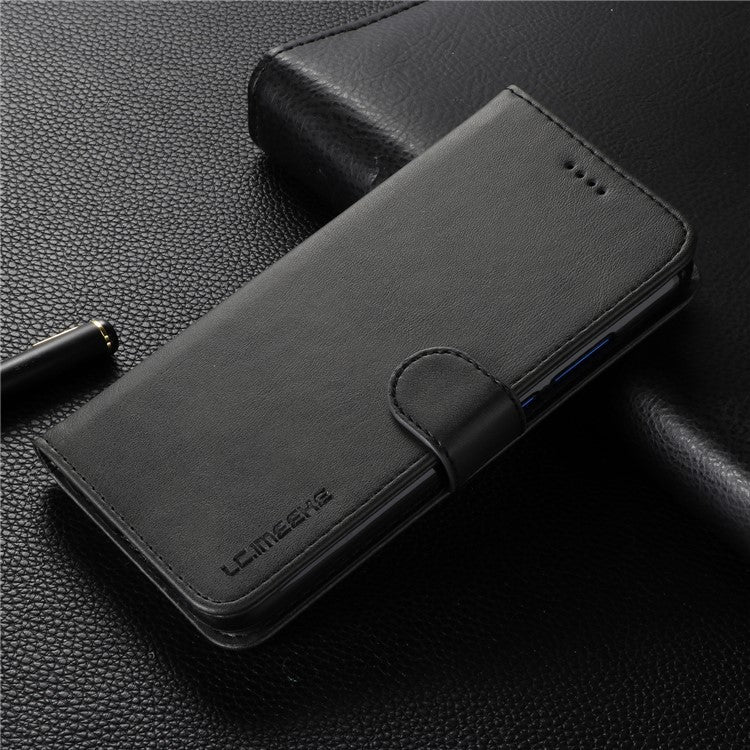 LC.IMEEKE Leather Mobile Phone Case for Huawei P20 Lite/Nova 3e with Reversible Magnetic Clasp Wallet Stand Functions - Black