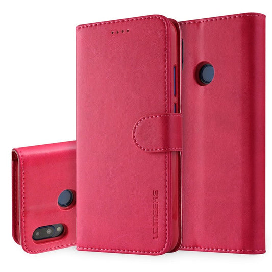 LC.IMEEKE Leather Mobile Phone Case for Huawei P20 Lite/Nova 3e with Reversible Magnetic Clasp Wallet Stand Functions  - Rose