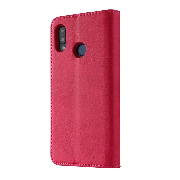 LC.IMEEKE Leather Mobile Phone Case for Huawei P20 Lite/Nova 3e with Reversible Magnetic Clasp Wallet Stand Functions  - Rose