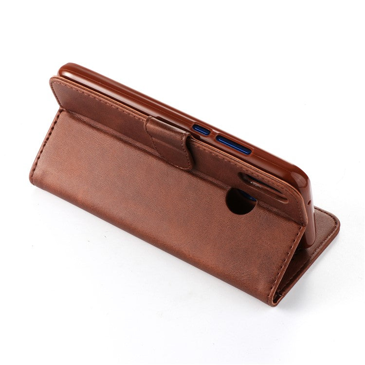 LC.IMEEKE Leather Mobile Phone Case for Huawei P20 Lite/Nova 3e with Reversible Magnetic Clasp Wallet Stand Functions  - Coffee