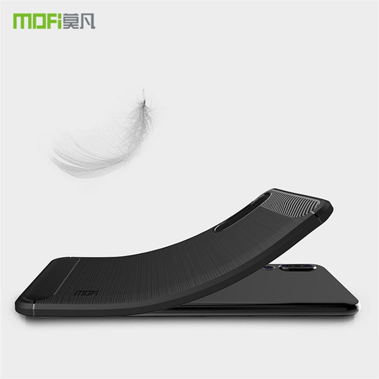 MOFI Carbon Fiber Texture Brushed TPU Case Cover for Huawei P20 Pro - Black