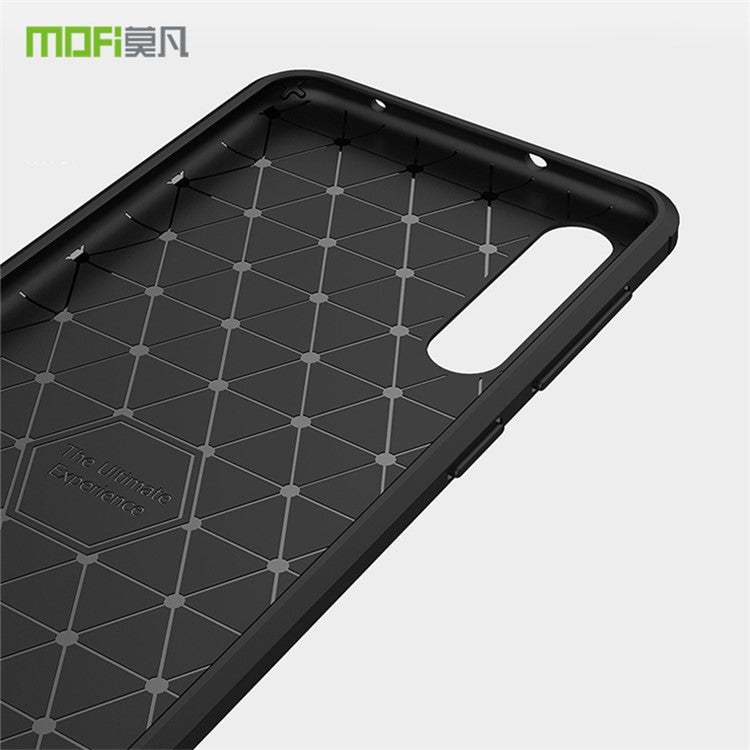 MOFI Carbon Fiber Texture Brushed TPU Case Cover for Huawei P20 Pro - Black