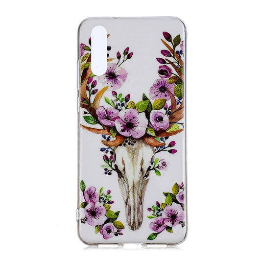 Luminous IMD Patterned Soft TPU Mobile Case for Huawei P20 Pro - Flowered Elk