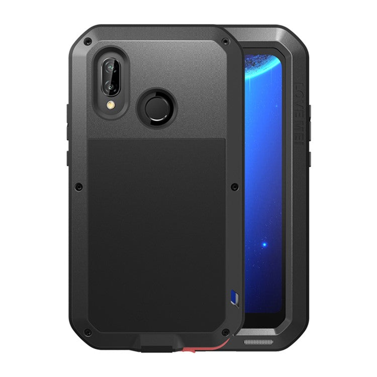 LOVE MEI Dust-proof Shock-proof Splash-proof Powerful Metal Defender Case for Huawei P20 Lite / Nova 3e - Black