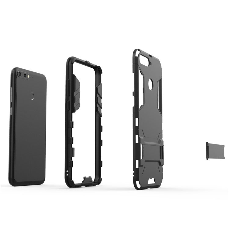 Cool Guard PC TPU Kickstand Case for Huawei Honor 7A (with Fingerprint Sensor)/Honor 7A Pro/Enjoy 8e - Black