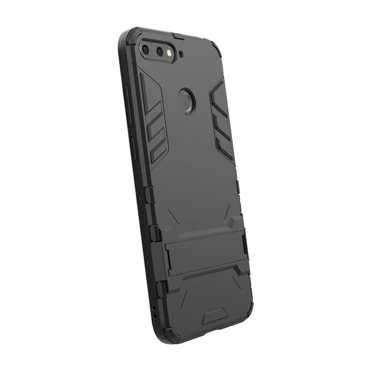 Cool Guard PC TPU Kickstand Case for Huawei Honor 7A (with Fingerprint Sensor)/Honor 7A Pro/Enjoy 8e - Black