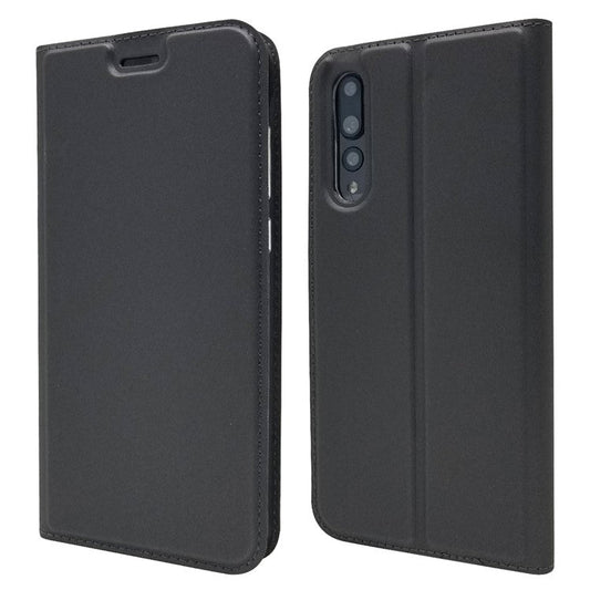 Magnetic Adsorption Leather Stand Phone Casing with Card Slot for Huawei P20 Pro - Black