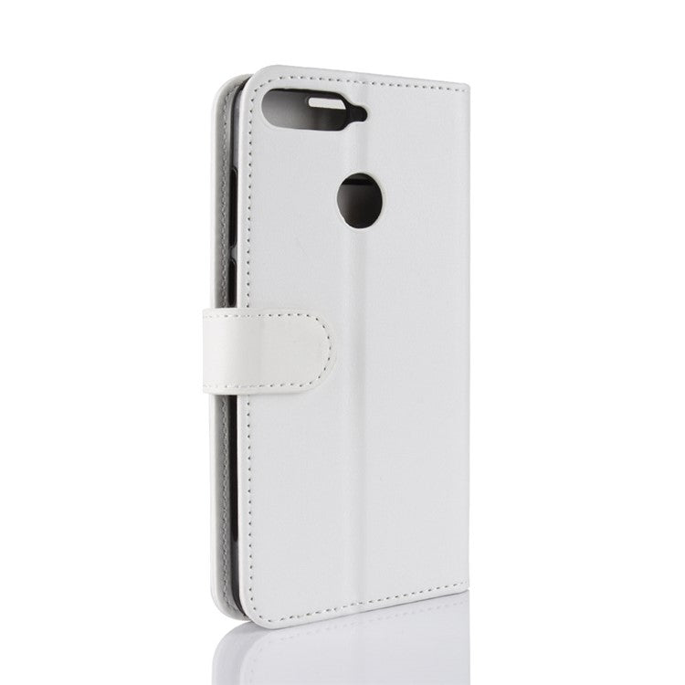 Crazy Horse Leather Stand Phone Cover for Huawei Honor 7A (with Fingerprint Sensor)/Honor 7A Pro/Enjoy 8e - White