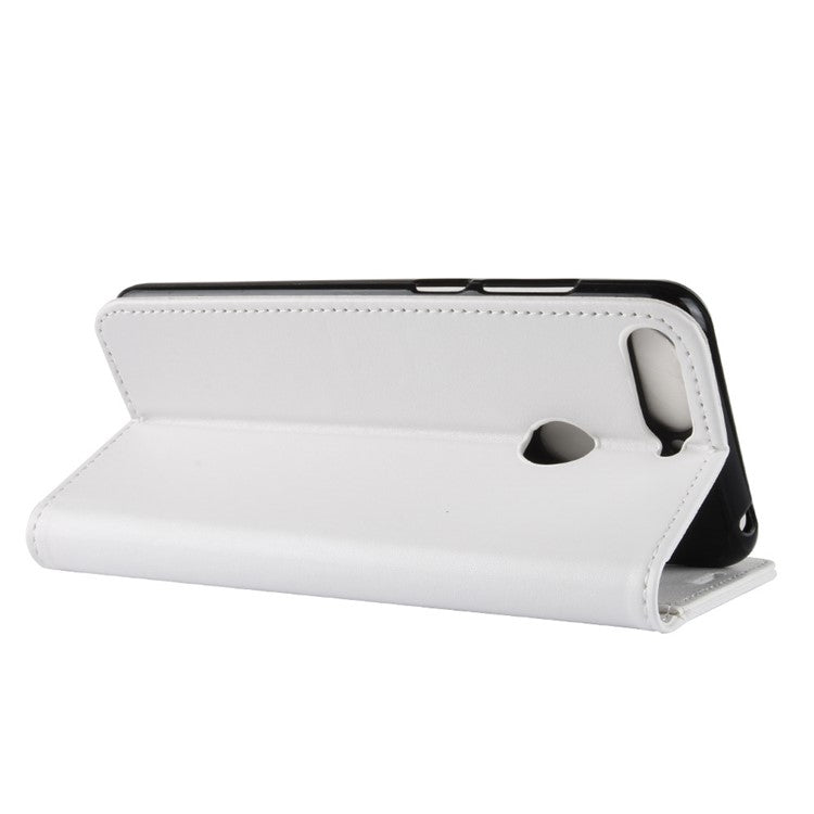Crazy Horse Leather Stand Phone Cover for Huawei Honor 7A (with Fingerprint Sensor)/Honor 7A Pro/Enjoy 8e - White