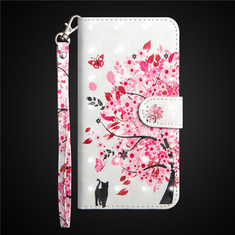 Pattern Printing Wallet Stand Leather Flip Casing for Huawei P20 Pro - Flowered Tree