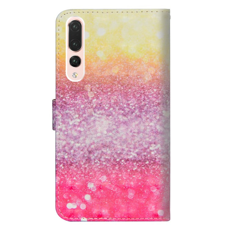 Pattern Printing Wallet Stand Leather Flip Case Accessory for Huawei P20 Pro - Glittery Element