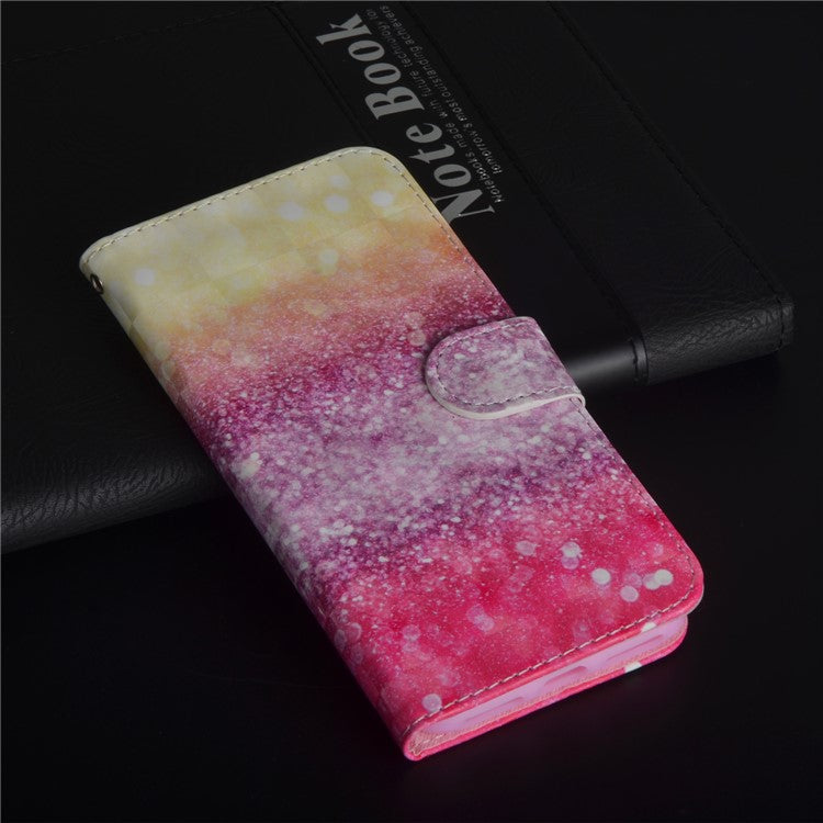 Pattern Printing Wallet Stand Leather Flip Case Accessory for Huawei P20 Pro - Glittery Element