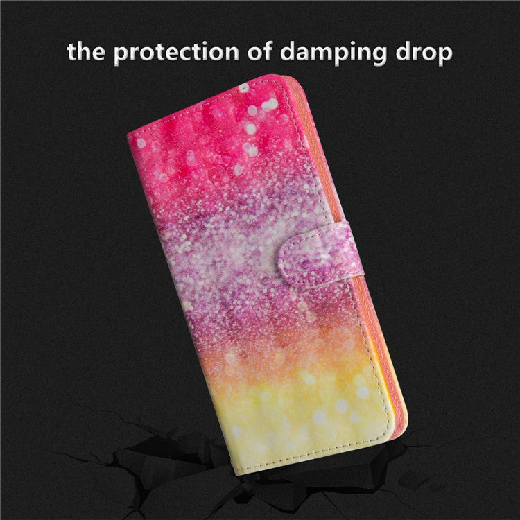 Pattern Printing Wallet Stand Leather Flip Case Accessory for Huawei P20 Pro - Glittery Element
