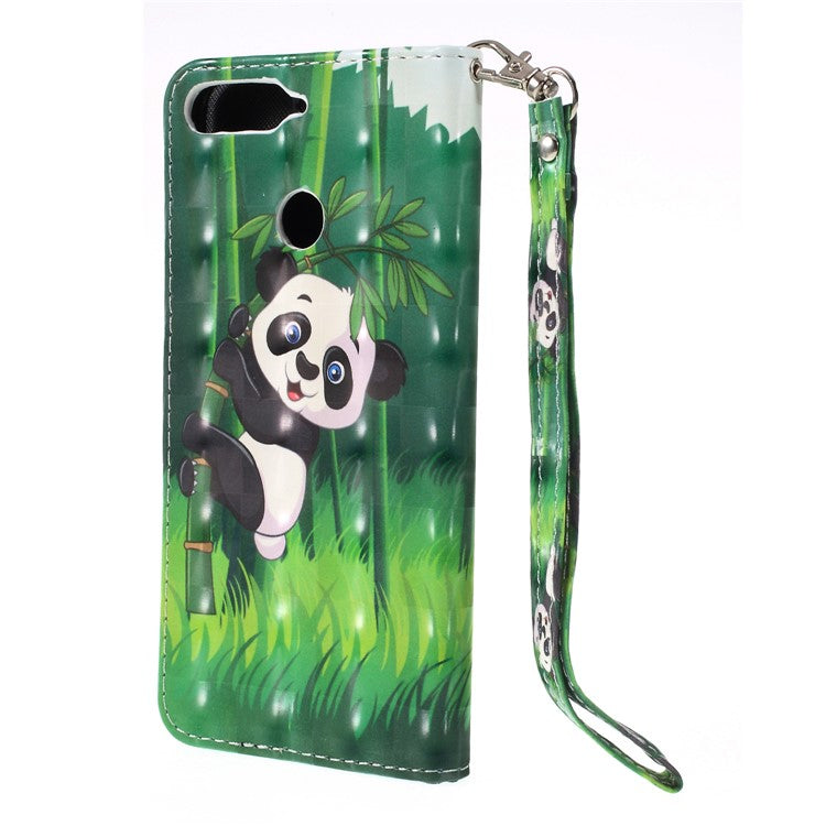 Pattern Printing Leather Wallet Shell Case for Huawei Y6 (2018)/Honor 7A (without Fingerprint Sensor) - Panda Pattern
