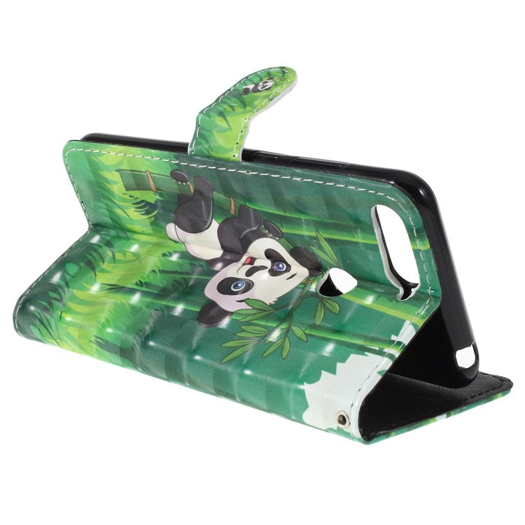 Pattern Printing Leather Wallet Shell Case for Huawei Y6 (2018)/Honor 7A (without Fingerprint Sensor) - Panda Pattern