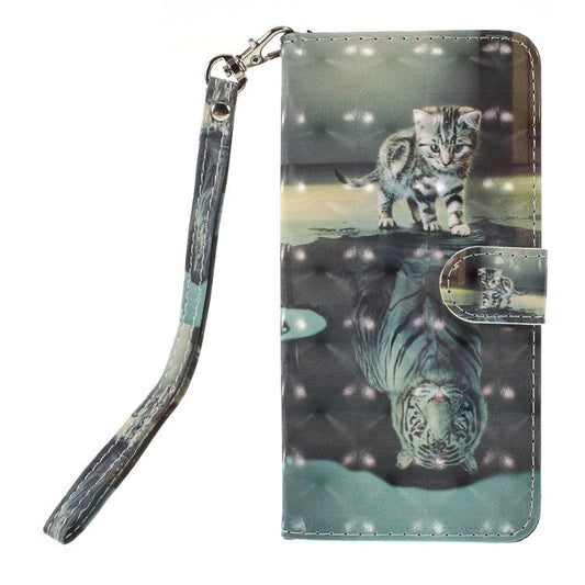 Pattern Printing PU Leather Wallet Case for Huawei Y6 (2018)/Honor 7A (without Fingerprint Sensor) - Cat Pattern