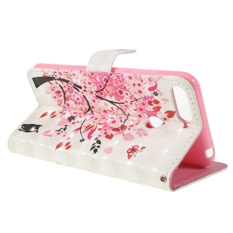 Pattern Printing Wallet Leather Stand Case for Huawei Y6 (2018)/Honor 7A (without Fingerprint Sensor) - Flowered Tree