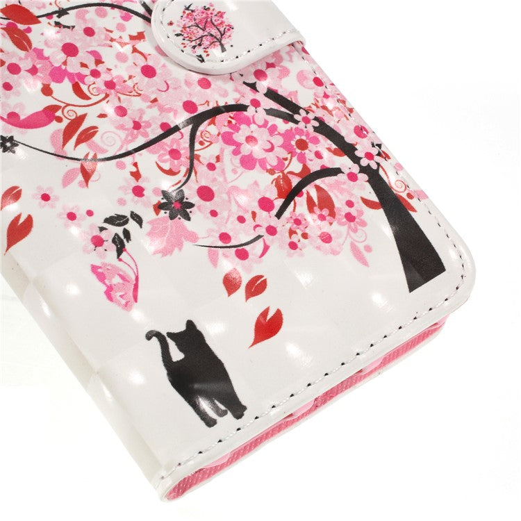 Pattern Printing Wallet Leather Stand Case for Huawei Y6 (2018)/Honor 7A (without Fingerprint Sensor) - Flowered Tree