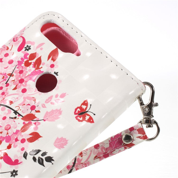 Pattern Printing Wallet Leather Stand Case for Huawei Y6 (2018)/Honor 7A (without Fingerprint Sensor) - Flowered Tree