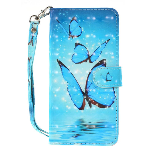 Pattern Printing Magnetic Leather Wallet Case for Huawei Y6 (2018)/Honor 7A (without Fingerprint Sensor) - Blue Butterfly