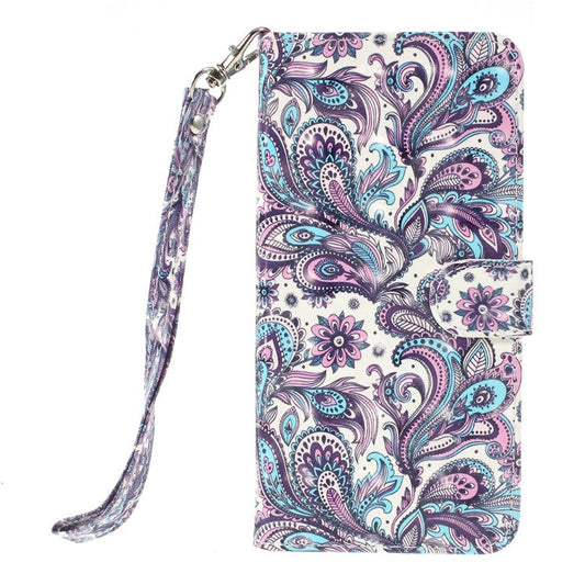Pattern Printing Leather Wallet Case Shell Cover for Huawei Y6 (2018)/Honor 7A (without Fingerprint Sensor) - Colorized Flower