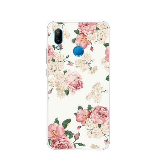 Pattern Printing TPU Mobile Phone Case for Huawei P20 Lite / Nova 3e - Elegance Flowers