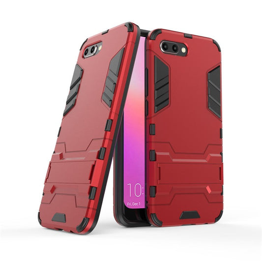 Plastic + TPU Hybrid Protection Case with Kickstand for Huawei Honor 10 - Red